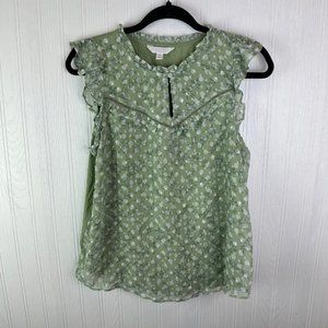 LC Lauren Conrad Green Sleeveless‎ top size Medium